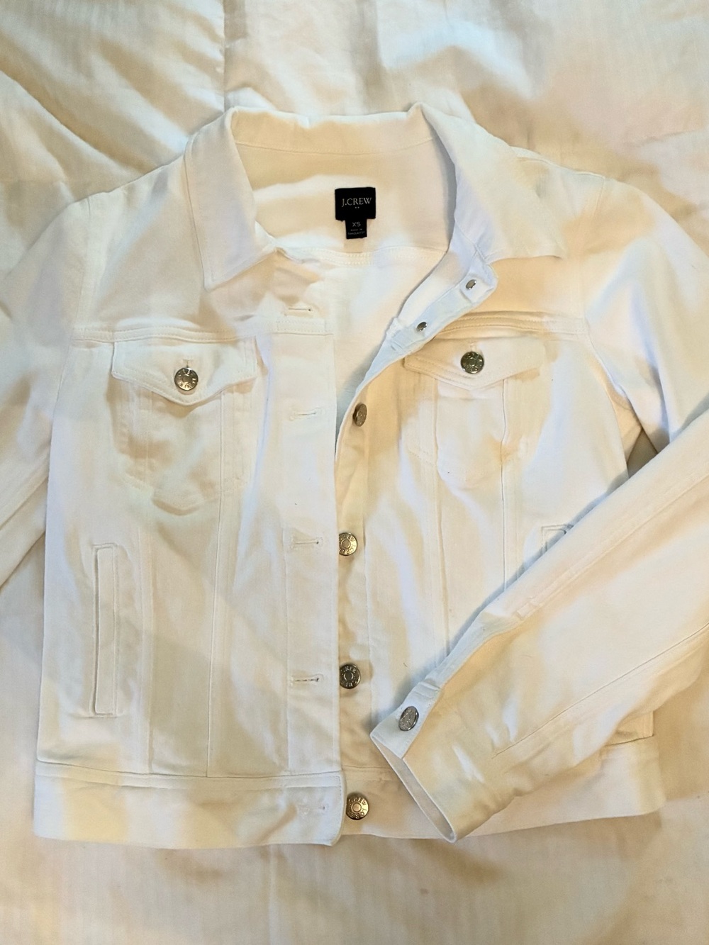 J. Crew White Denim Trucker Jacket